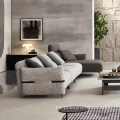 Sofá moderno de tela L de sala de estar en forma de L